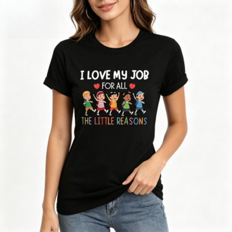 Kids Education Jobs - Camiseta Feminina Slim Crew, Presente para